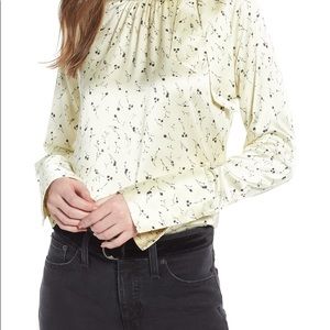 Something Navy Satin Blouse